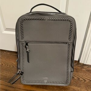CALPAK Gray faux Leather Backpack
